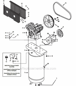 Page A Diagram and Parts List for TQ312600  Campbell Hausfeld Compressor